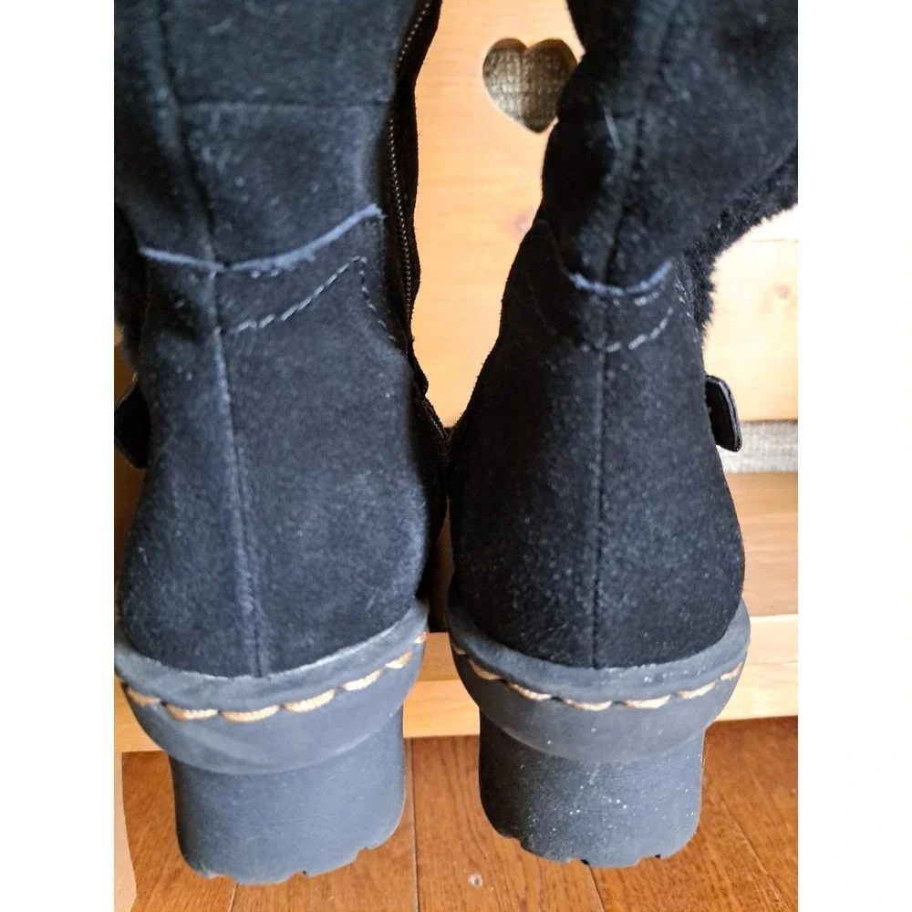 Baretraps Women's Catchy Tall Boots  10 M Black Suede Leather Faux Fur Lining